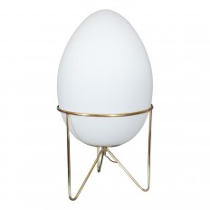 Pair of frosted glass ovoid form lamps